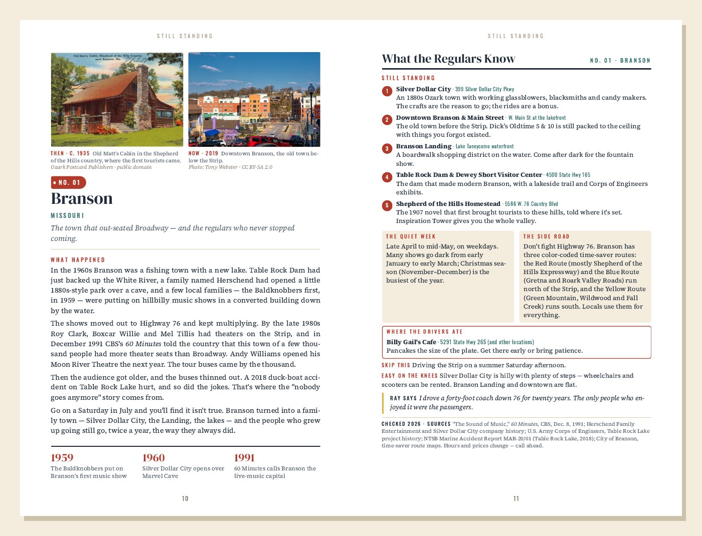 Two pages from the book: Branson, Missouri — What Happened, and What the Regulars Know